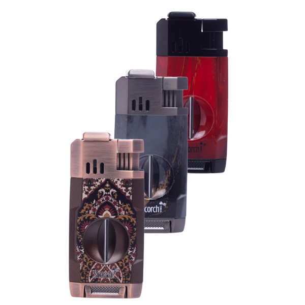 Scorch Dual Flame W/ 2 Cigar Punch Torch / Assorted